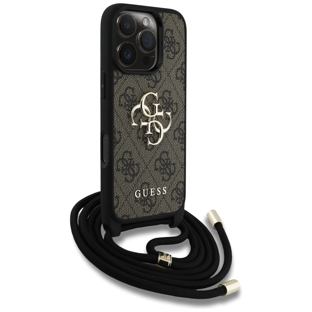 Guess 4G Crossbody dėklas iPhone 16 Pro – rudas
