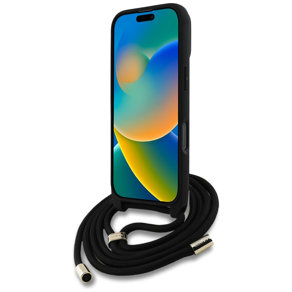 Guess 4G Crossbody dėklas iPhone 16 Pro – rudas