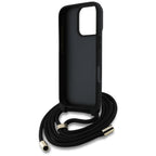 Guess 4G dėklas su dirželiu iPhone 16 Pro Max – juodas