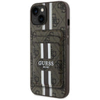 Guess MagSafe dėklas su pinigine iPhone 15 – rudas