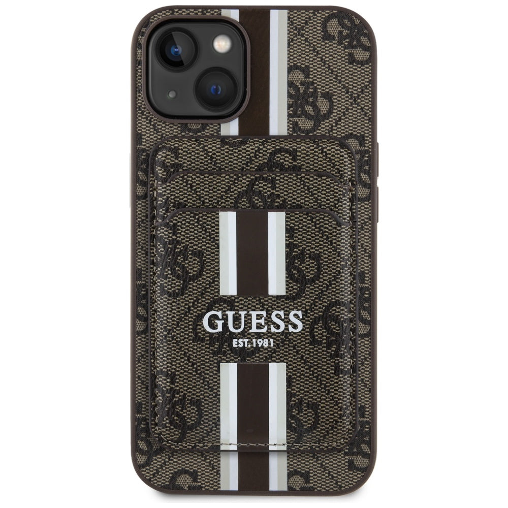 Guess MagSafe dėklas su pinigine iPhone 15 – rudas