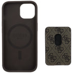 Guess MagSafe dėklas su pinigine iPhone 15 – rudas