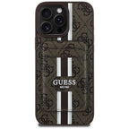 Guess 4G Stripes MagSafe dėklas iPhone 16 Pro Max – rudas