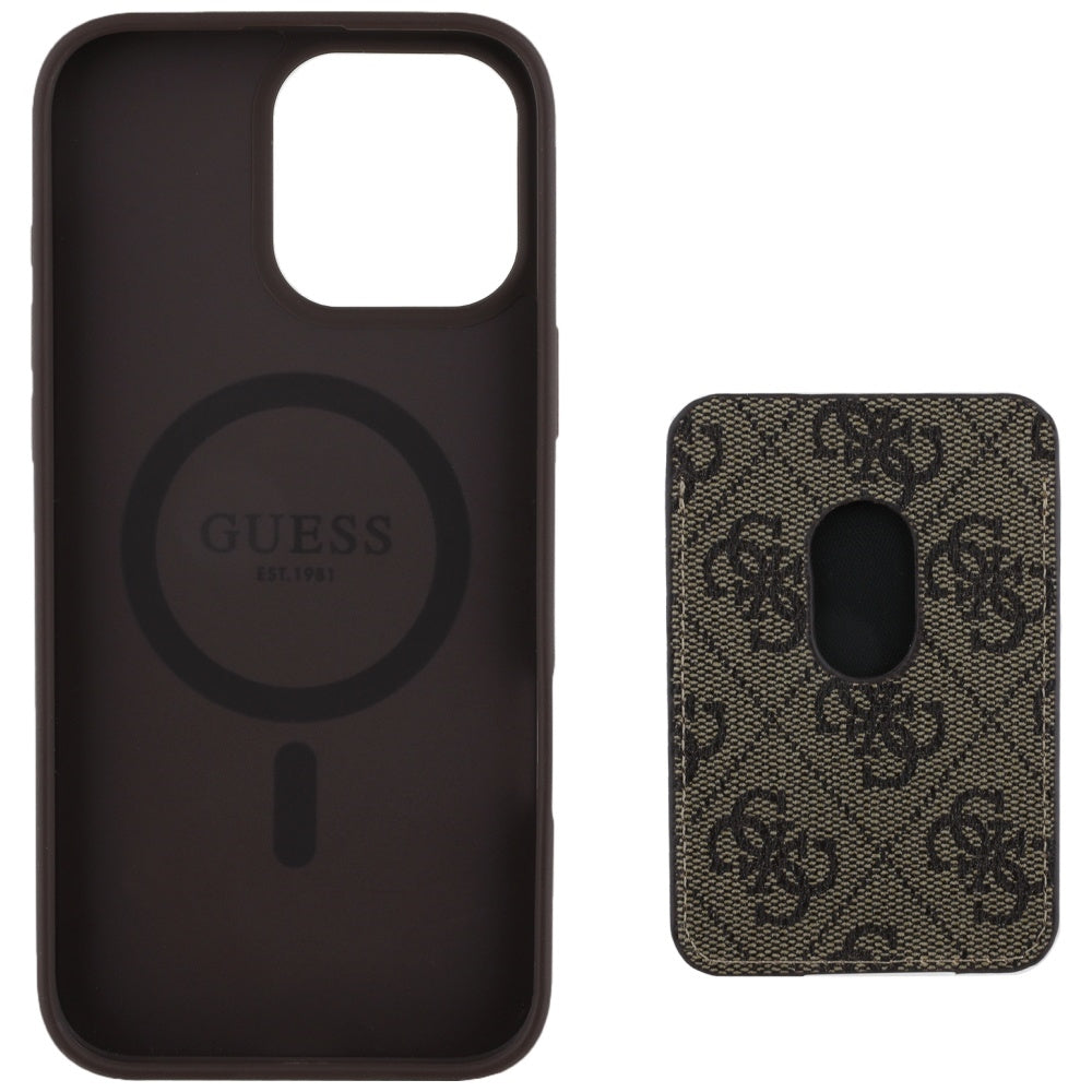 Guess 4G Stripes MagSafe dėklas iPhone 16 Pro Max – rudas