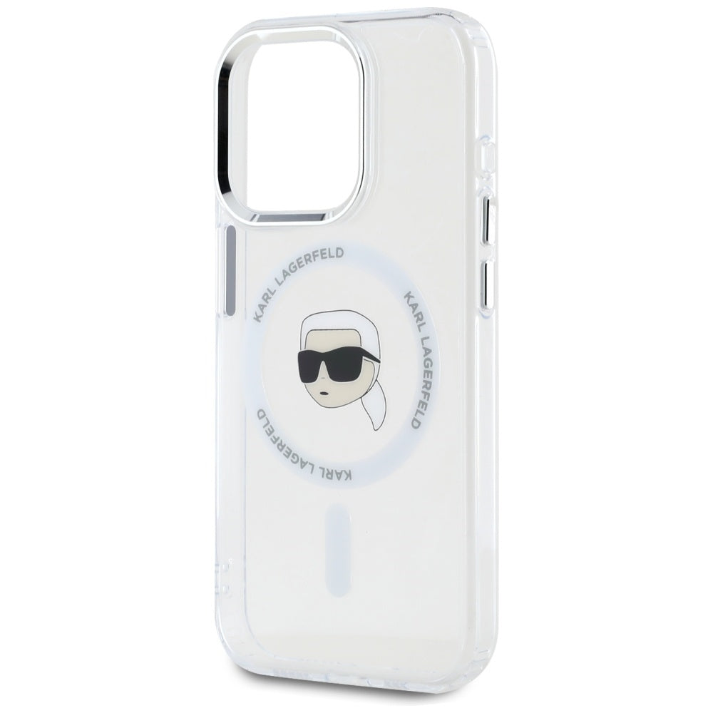 Karl Lagerfeld MagSafe dėklas iPhone 15 Pro Max – baltas