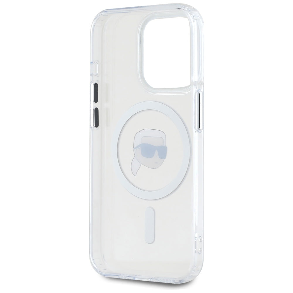 Karl Lagerfeld MagSafe dėklas iPhone 15 Pro Max – baltas