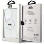 Karl Lagerfeld MagSafe dėklas iPhone 15 Pro Max – baltas