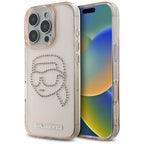 Karlas Lagerfeldas IML Kalnų krištolas Karl Head Case, skirtas iPhone 16 Pro Pink