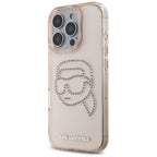 Karlas Lagerfeldas IML Kalnų krištolas Karl Head Case, skirtas iPhone 16 Pro Pink