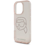 Karlas Lagerfeldas IML Kalnų krištolas Karl Head Case, skirtas iPhone 16 Pro Pink