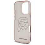 Karlas Lagerfeldas IML Kalnų krištolas Karl Head Case, skirtas iPhone 16 Pro Pink