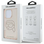 Karlas Lagerfeldas IML Kalnų krištolas Karl Head Case, skirtas iPhone 16 Pro Pink