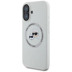 Karl Lagerfeld Silicone Double Heads & Circle MagSafe dėklas iPhone 16 – smėlio -- iPhone 16