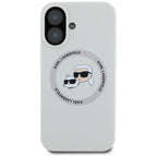 Karl Lagerfeld Silicone Double Heads & Circle MagSafe dėklas iPhone 16 – smėlio -- iPhone 16