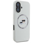 Karl Lagerfeld Silicone Double Heads & Circle MagSafe dėklas iPhone 16 – smėlio -- iPhone 16