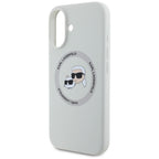 Karl Lagerfeld Silicone Double Heads & Circle MagSafe dėklas iPhone 16 – smėlio -- iPhone 16