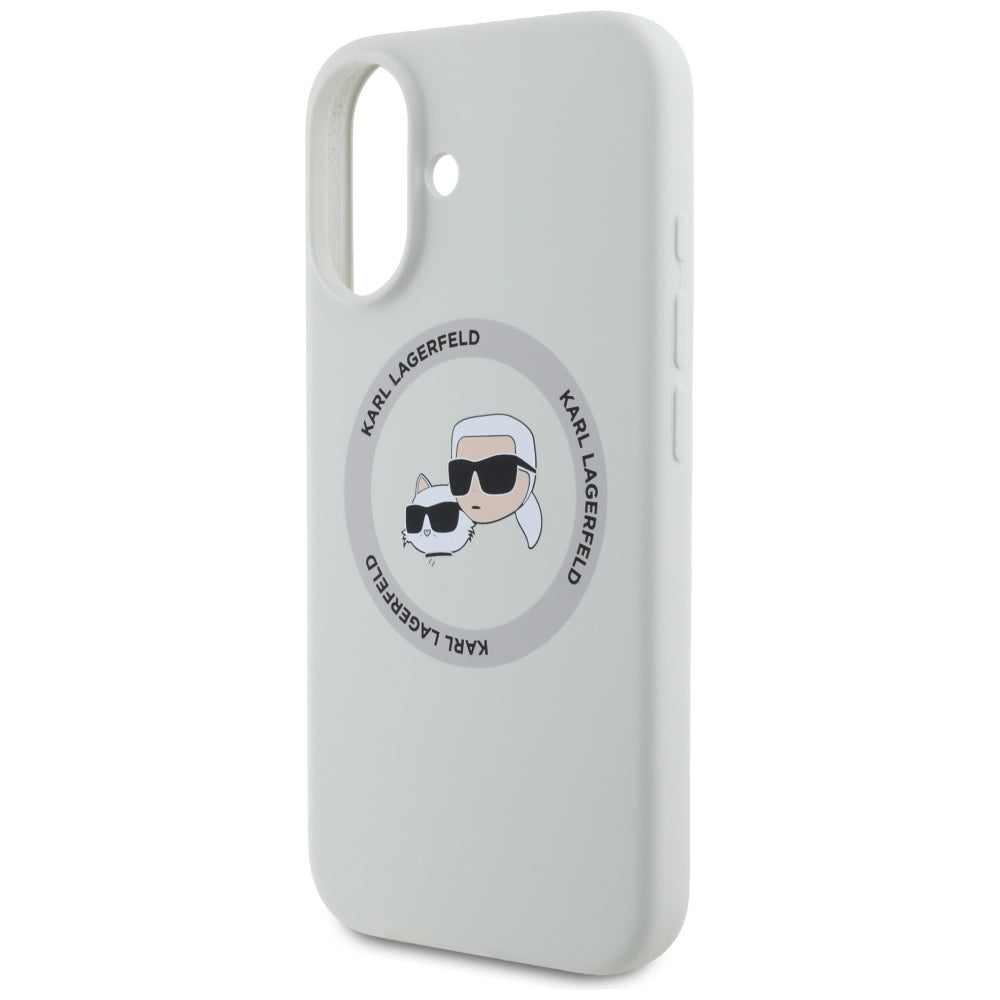 Karl Lagerfeld Silicone Double Heads & Circle MagSafe dėklas iPhone 16 – smėlio -- iPhone 16