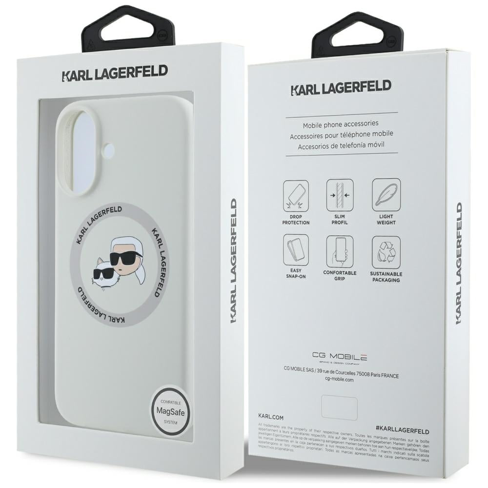 Karl Lagerfeld Silicone Double Heads & Circle MagSafe dėklas iPhone 16 – smėlio -- iPhone 16