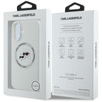 Karl Lagerfeld Silicone Double Heads & Circle MagSafe dėklas iPhone 16 – smėlio -- iPhone 16