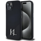 Karl Lagerfeld silikoninis MagSafe dėklas iPhone 15 – juodas