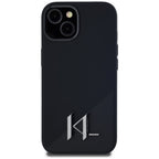 Karl Lagerfeld silikoninis MagSafe dėklas iPhone 15 – juodas