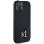 Karl Lagerfeld silikoninis MagSafe dėklas iPhone 15 – juodas