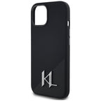 Karl Lagerfeld silikoninis MagSafe dėklas iPhone 15 – juodas