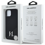 Karl Lagerfeld silikoninis MagSafe dėklas iPhone 15 – juodas