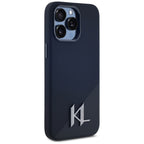 Karl Lagerfeld Silicone Shadow Metal Initial MagSafe Dėklas, skirtas iPhone 15 Pro Max Black