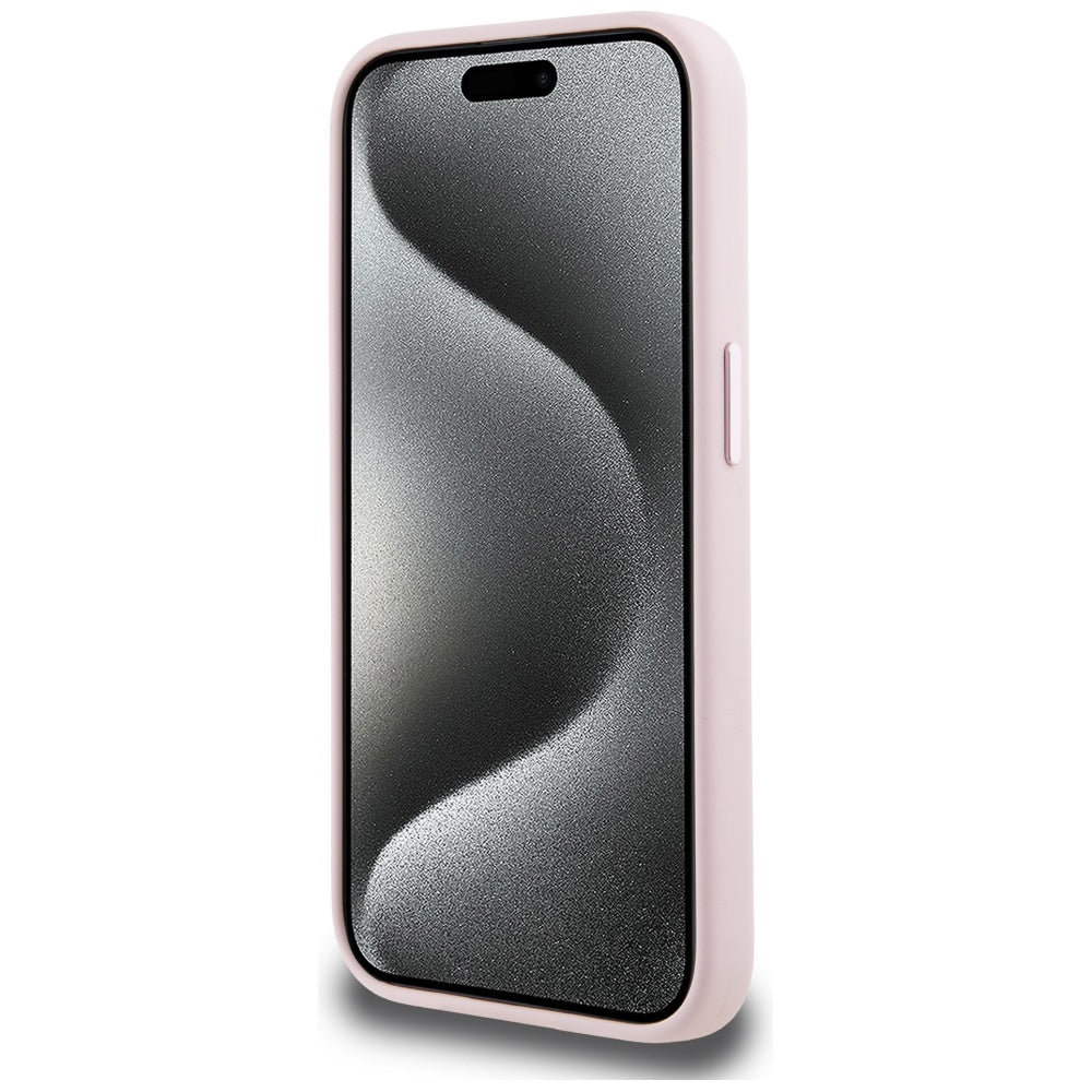 Karl Lagerfeld silikoninis MagSafe dėklas iPhone 15 Pro Max – rožinis