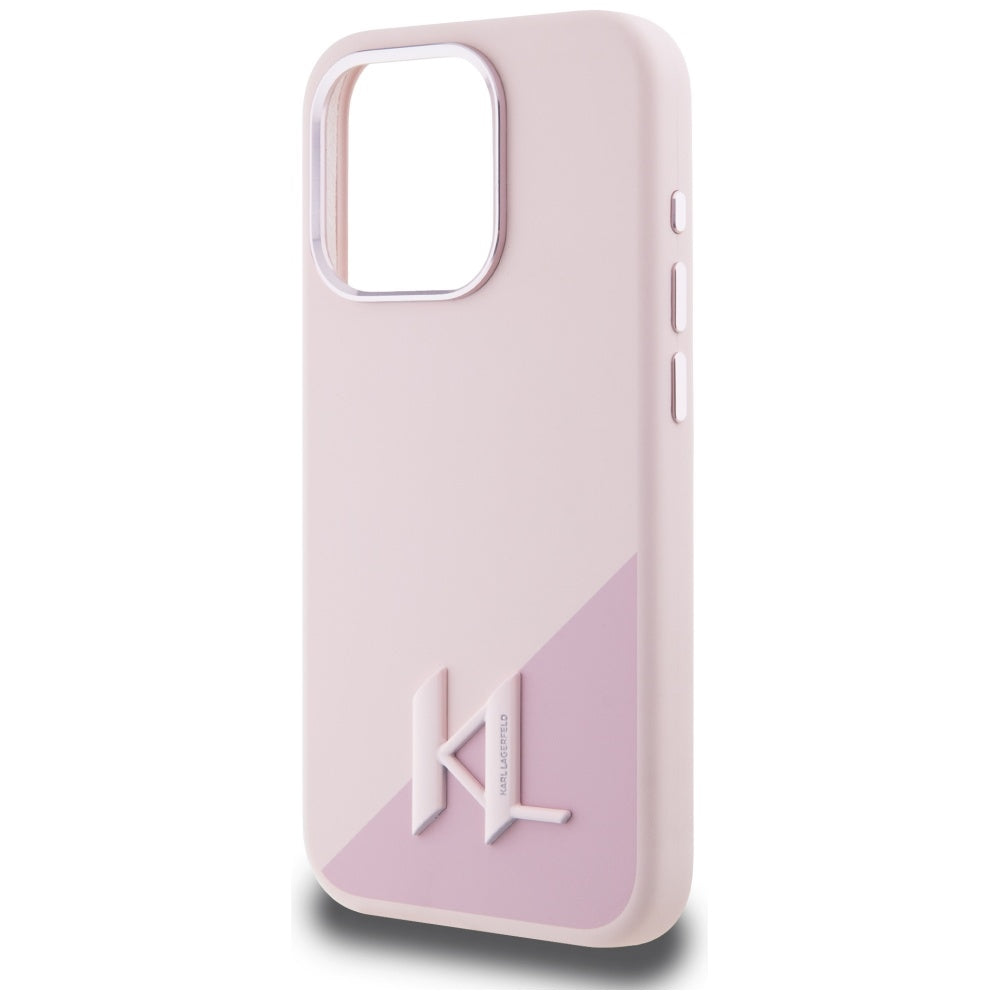 Karl Lagerfeld silikoninis MagSafe dėklas iPhone 15 Pro Max – rožinis
