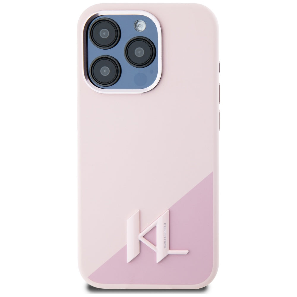 Karl Lagerfeld MagSafe dėklas iPhone 15 Pro – rožinis