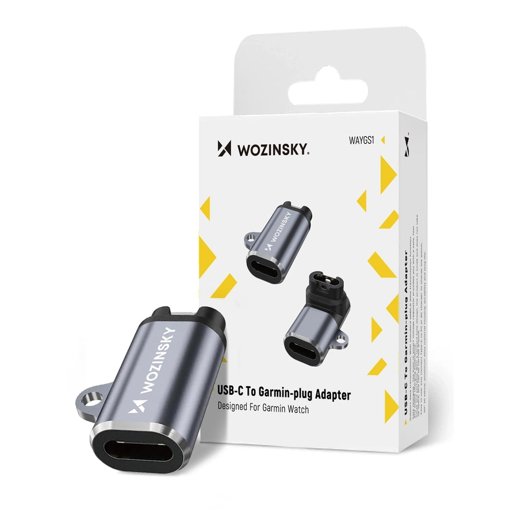 Wozinsky WAYGS1 USB-C adapteris, skirtas Garmin išmaniajam laikrodžiui – pilka