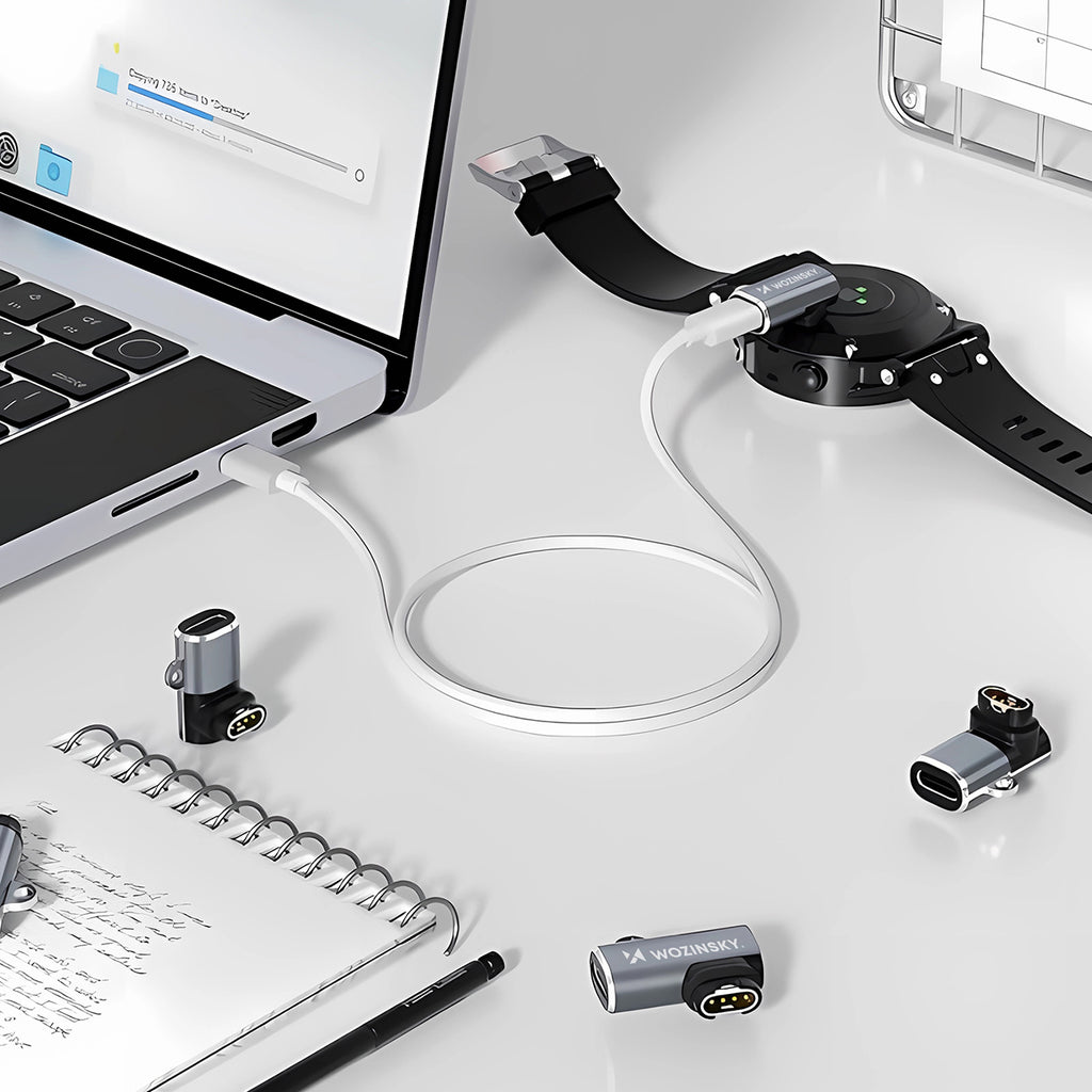 Wozinsky WAYGS1 USB-C adapteris, skirtas Garmin išmaniajam laikrodžiui – pilka