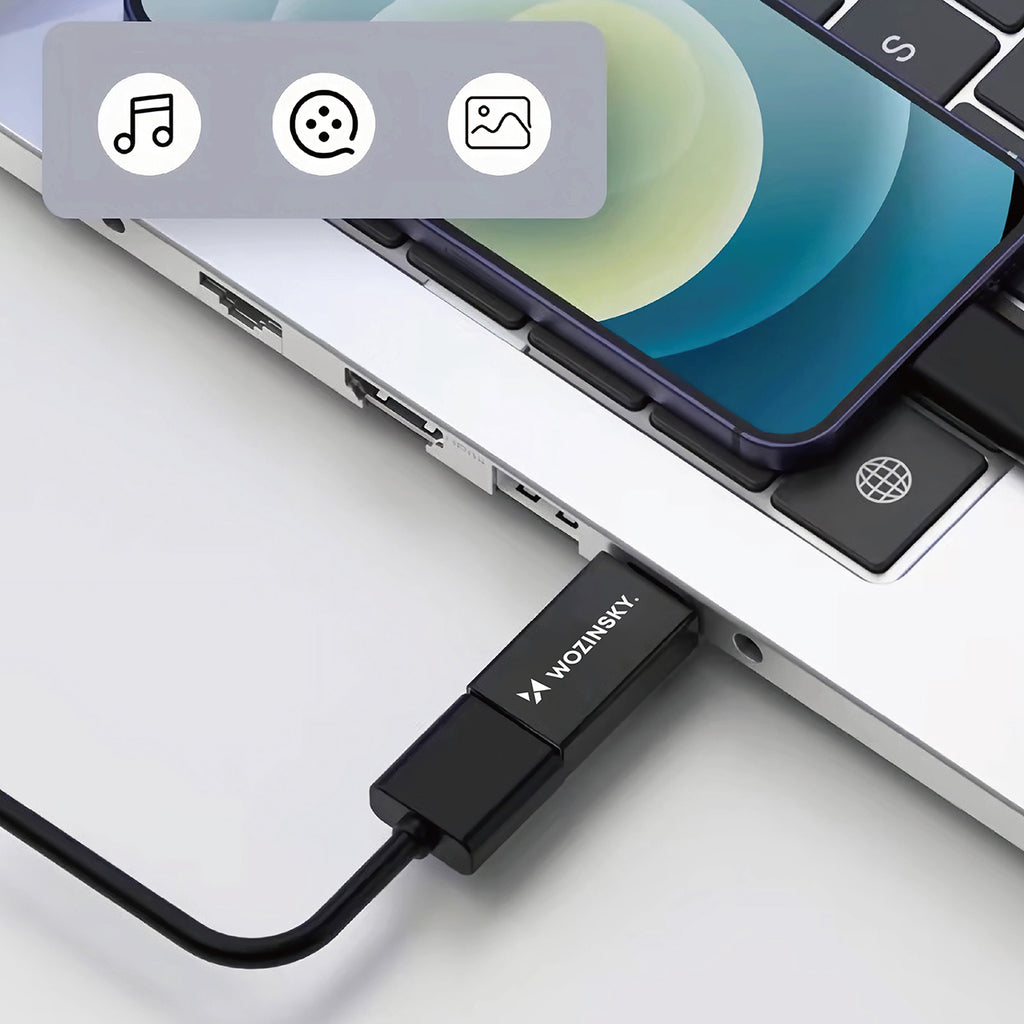 Wozinsky W10GY1S USB-C – USB-A 3.2 10Gb/s adapteris – juodas