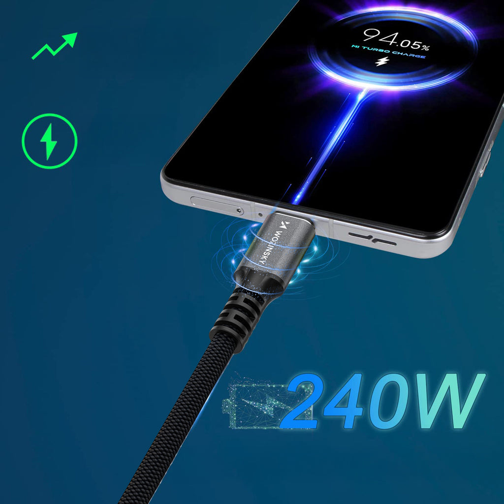 Wozinsky WPS-UY41S Laidas USB-C USB4 40Gb/s 240W 1m 4K juodas