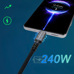 Wozinsky WPS-UY41S Laidas USB-C USB4 40Gb/s 240W 1m 4K juodas