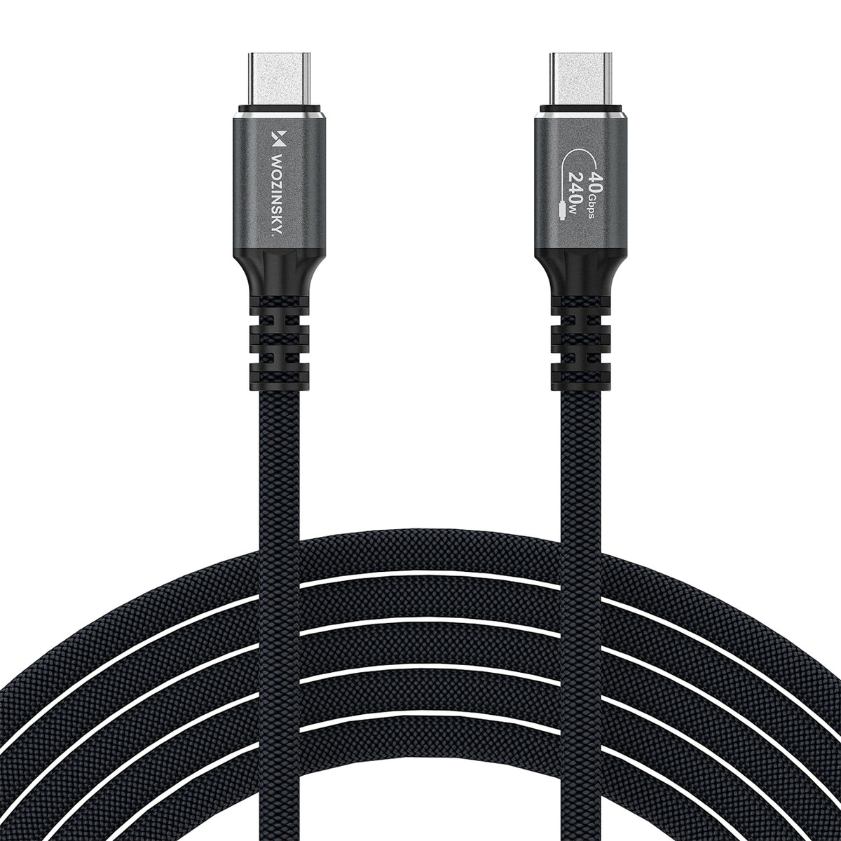 Wozinsky WPS-UY415S Laidas USB-C USB4 40Gb/s 240W 1.5m 4K juodas