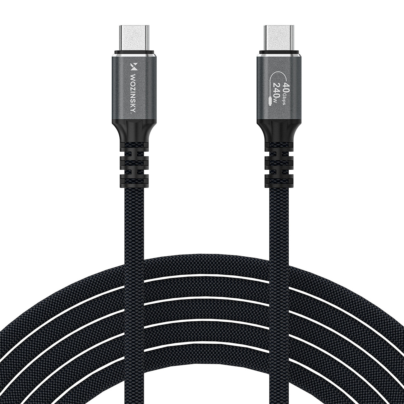 Wozinsky WPS-UY415S Laidas USB-C USB4 40Gb/s 240W 1.5m 4K juodas