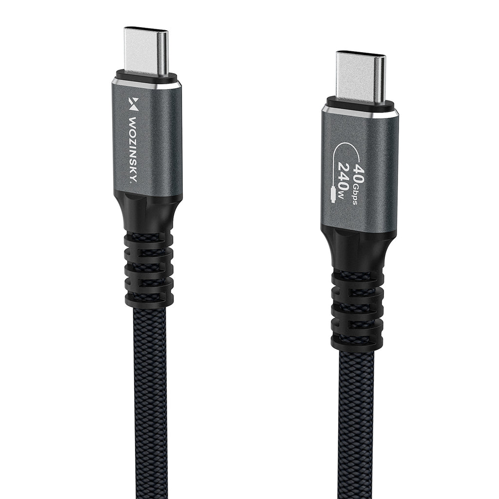 Wozinsky WPS-UY415S Laidas USB-C USB4 40Gb/s 240W 1.5m 4K juodas