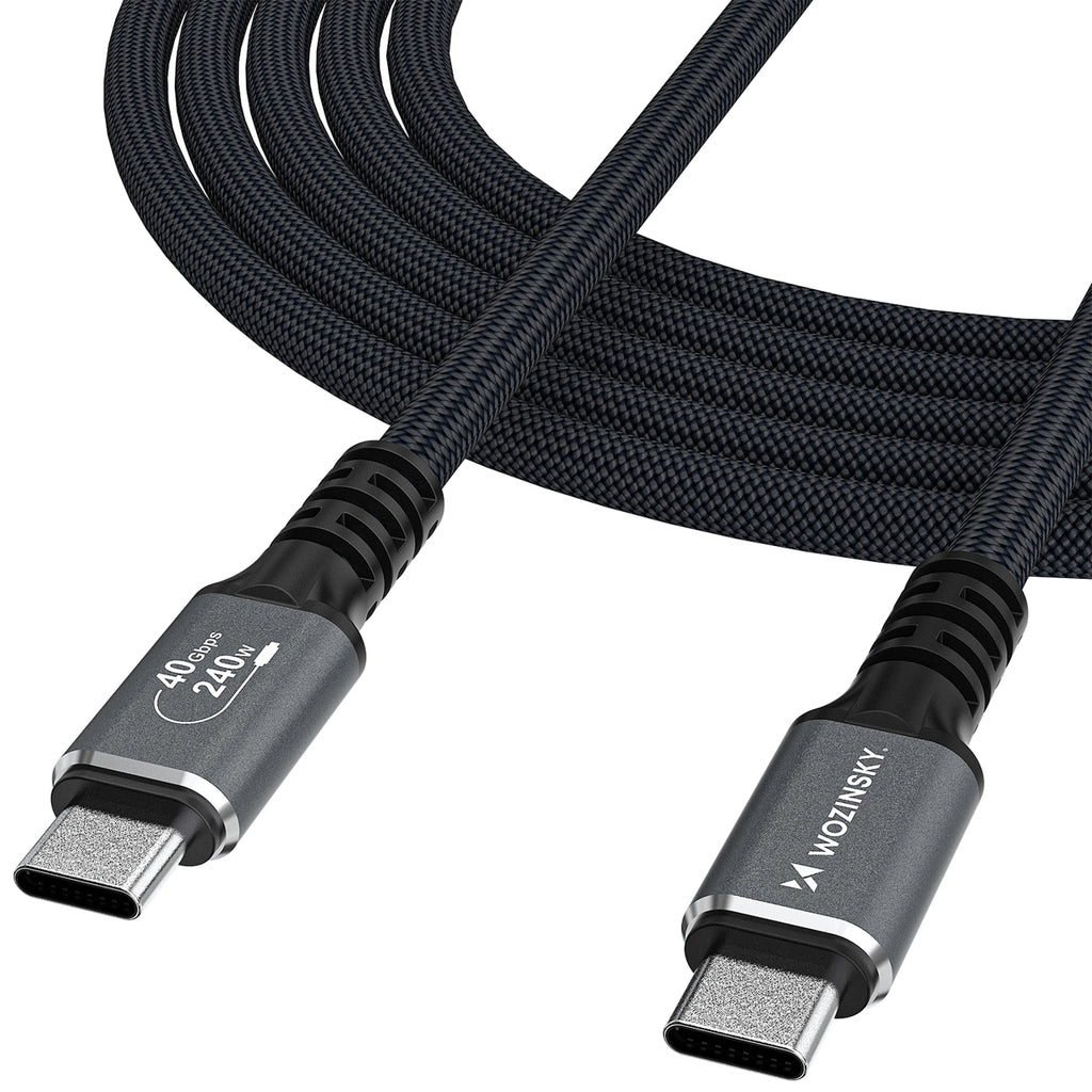 Wozinsky WPS-UY415S Laidas USB-C USB4 40Gb/s 240W 1.5m 4K juodas