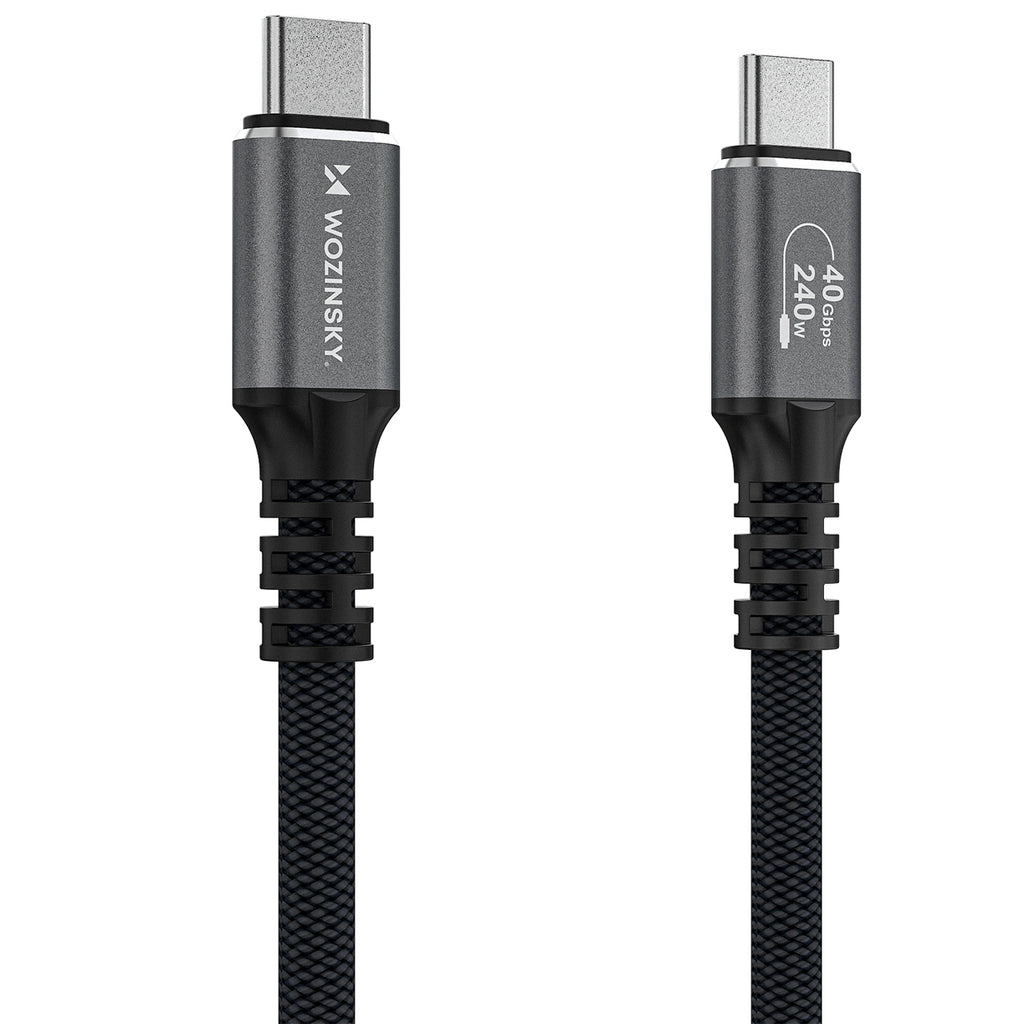 Wozinsky WPS-UY415S Laidas USB-C USB4 40Gb/s 240W 1.5m 4K juodas