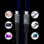 Wozinsky WPS-UY415S Laidas USB-C USB4 40Gb/s 240W 1.5m 4K juodas