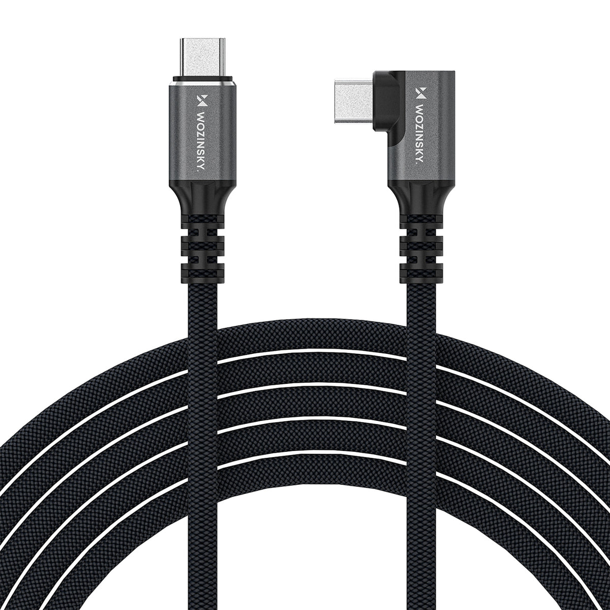 Wozinsky WPS1-UY41S Kampinis laidas USB-C USB4 40Gb/s 240W 1.5m 4K juodas