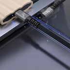 Wozinsky WPS1-UY41S Kampinis laidas USB-C USB4 40Gb/s 240W 1.5m 4K juodas