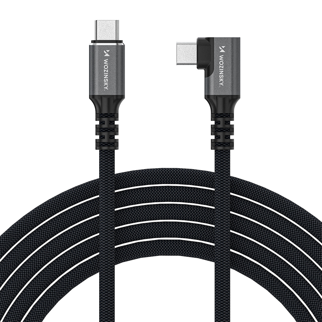 Wozinsky WPS2-UY41S Kampinis laidas USB-C USB4 40Gb/s 240W 2m juodas