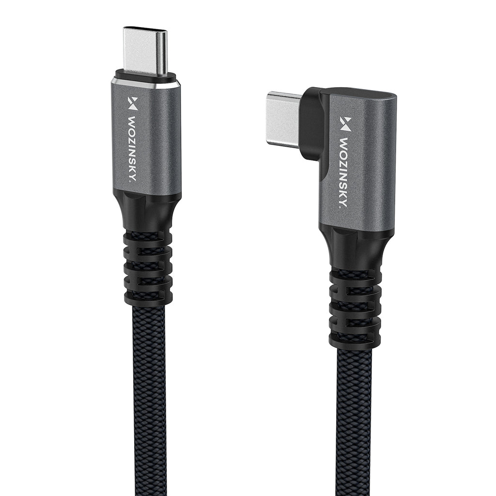 Wozinsky WPS3-UY41S Kampinis laidas USB-C USB4 40Gb/s 240W 1m 4K juodas