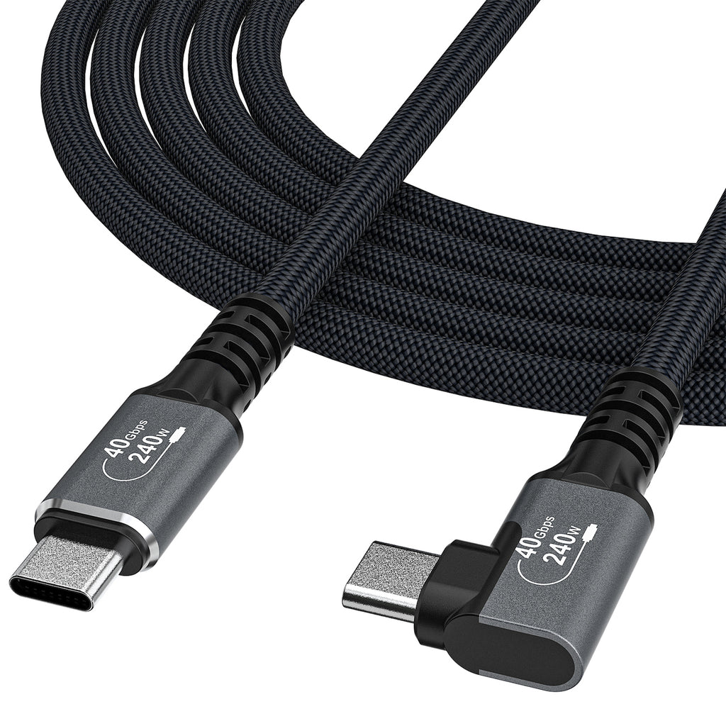 Wozinsky WPS3-UY41S Kampinis laidas USB-C USB4 40Gb/s 240W 1m 4K juodas
