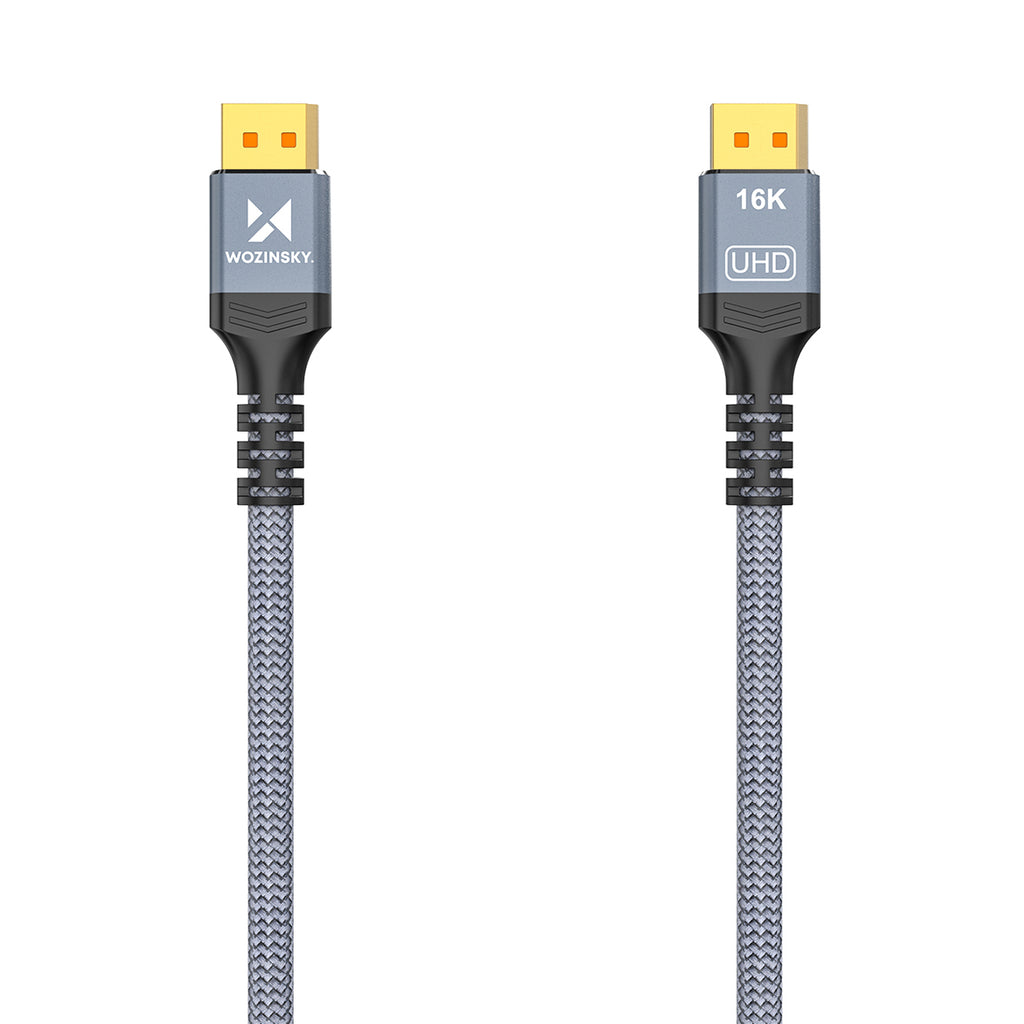 Wozinsky WPS-16AYL3S DisplayPort 2.1 kabelis 80 Gb/s 16K@60Hz 8K@120Hz 4K@240Hz HDR HDCP DSC 3m - juodas -- Video Cables