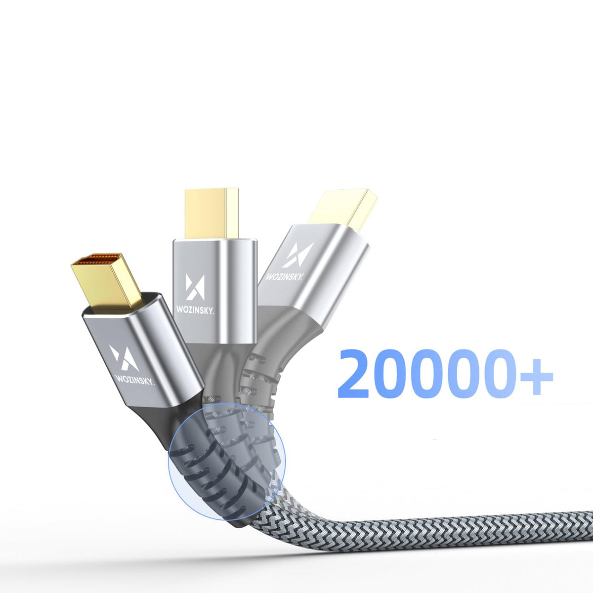 Wozinsky WPS-16AYL3S DisplayPort 2.1 kabelis 80 Gb/s 16K@60Hz 8K@120Hz 4K@240Hz HDR HDCP DSC 3m - juodas -- Video Cables